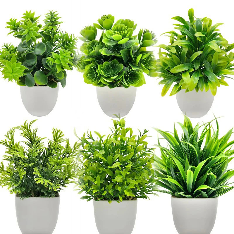 Artificial Plants with Plastics Pots Perfect Greenery for Home DecorationsOffice Desk Living Room and Bedroom Decoration