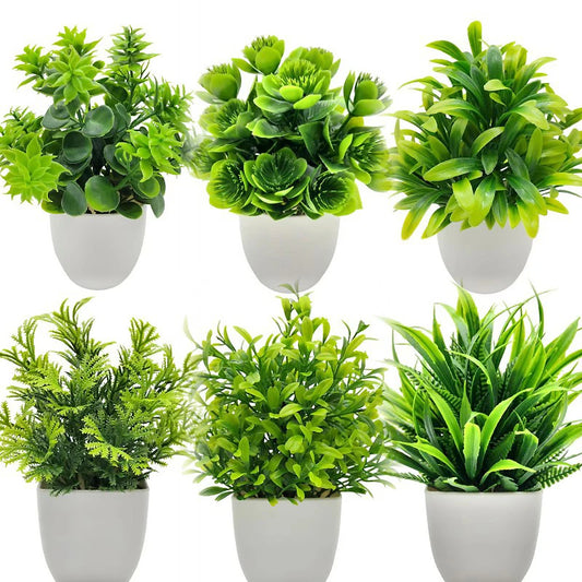 Artificial Plants with Plastics Pots Perfect Greenery for Home DecorationsOffice Desk Living Room and Bedroom Decoration
