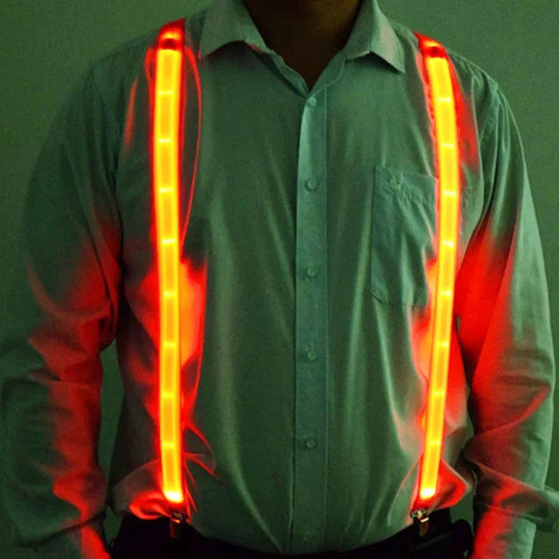 Suspenders with Bow tie LED Lights Woman Suspenders for Pants Hangers for Men Suspenders Heavy Duty Men Motorcycle Pants Belt
