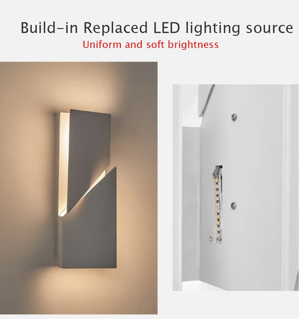 Modern Indoor Wall Lamp Geometric Design LED Sconce Background Light for Living Room Bedroom Hallway Home Decoration Lighting