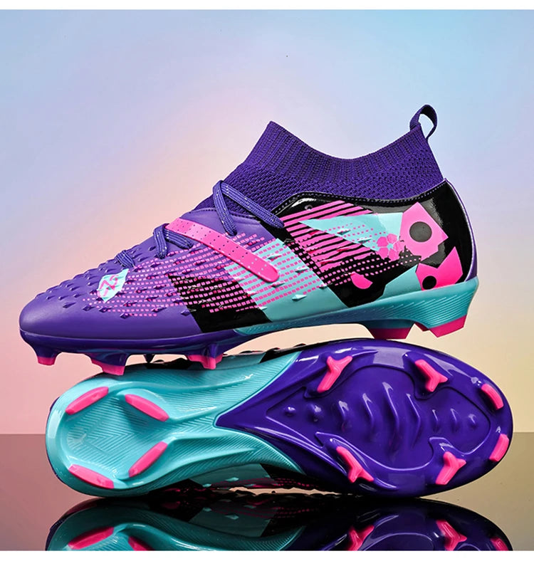 New Men Soccer Shoes High-quality Outdoor High Ankle Ultralight Indoor Football Boots Non-Slip Sports Shoes Futsal Non-Slip