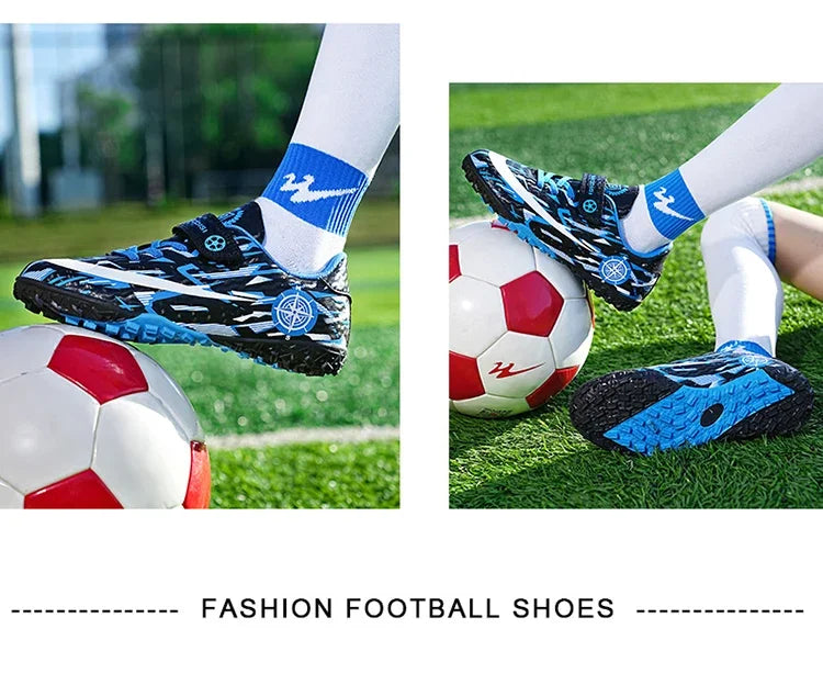Boys Professional Football Training Shoes Running Sports Shoes Athletic Cleats Primary School Students Long Nails