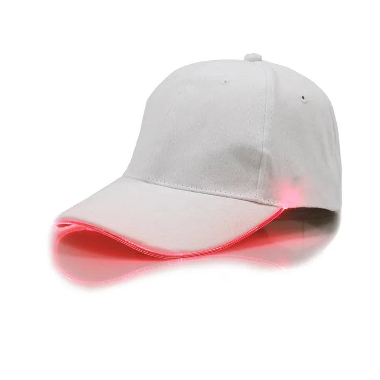 Fiber Optic Cap LED Hat with 7 Colors Luminous Glowing EDC Baseball Hats USB Charging Light Up Caps Performance Led Cap