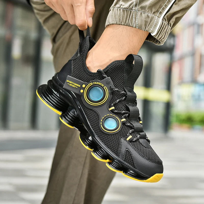 Men Sneakers New Mesh Breathable Ultra-light Shock Absorption Net Shoes Fashionable Non Slip Comfort Running Super Cool Shoes