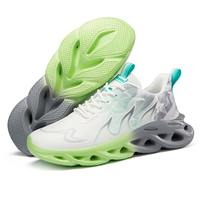 Men Running Shoes Mesh Breathable Flat Cushioning Soft Comfortable Sneakers Outdoor Gym Trendy Casual Jogging Shoes for Men