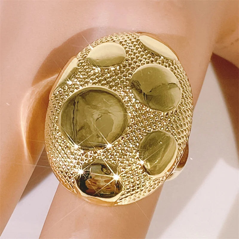 Rings For Girls Free Shipping Women Gold Plated Unique Cutout Shape Design African Bridal Wedding Ring Set Yll