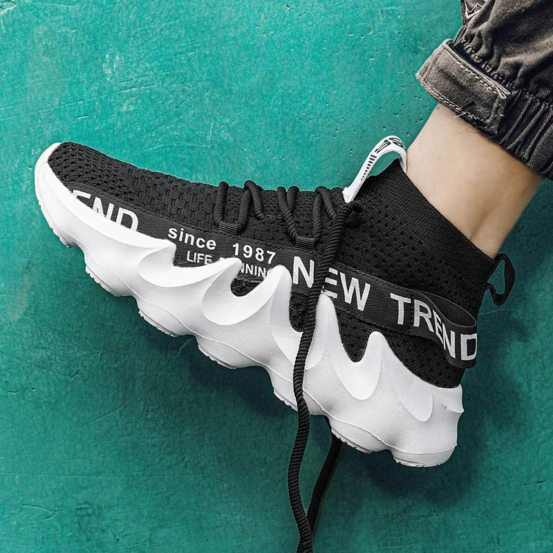 Unisex High Top Summer Casual Sneakes Chunky Breathable Men Outdoor Jogging Shoes Women Thick Sole Non-Slip Zapatillas New Color