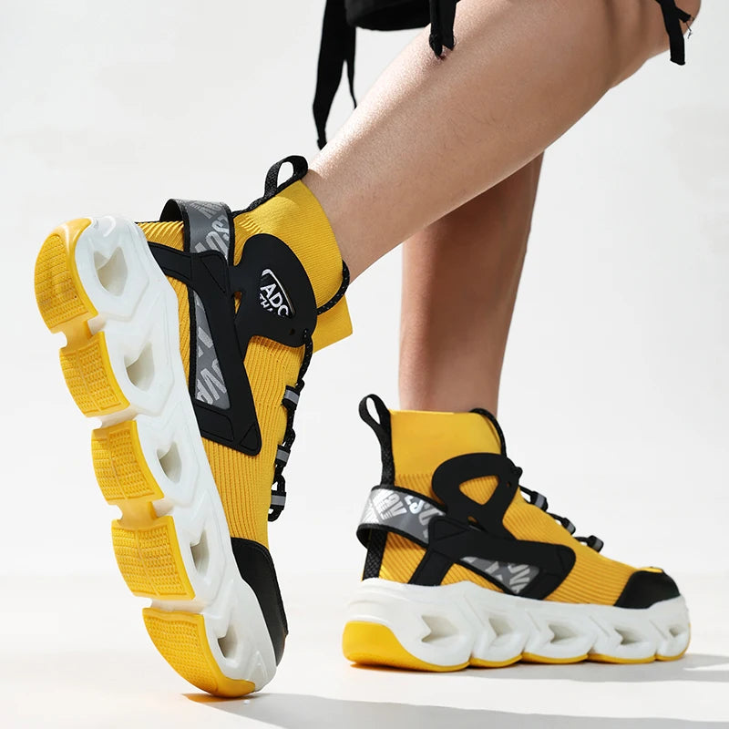 Hip-hop Sneakers Men High-tops High-street Sports Shoes Brand Designer Leisure Shoe Men Comfy Breathable Walking Shoes Male