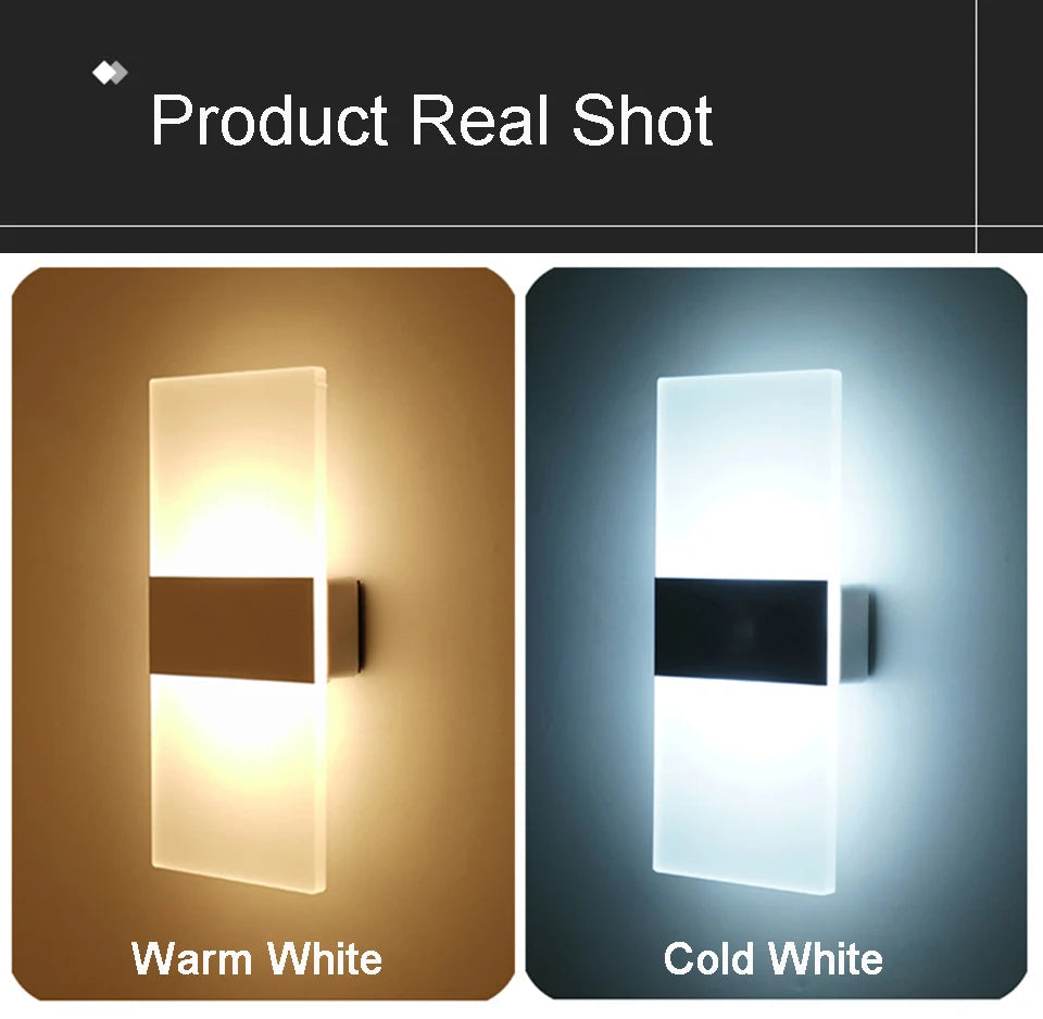 USB Recharge Wall Lamp Touch Motion Sensor Switch Indoor Acrylic Night Lights Bedroom Bedside Wall Sconce Nordic LED Wall Light