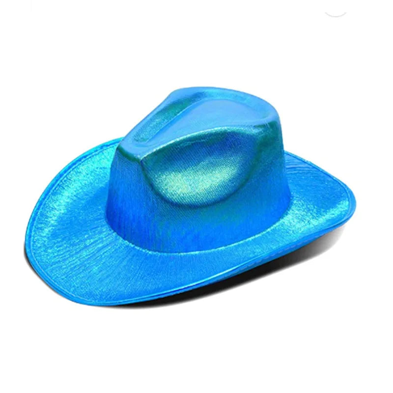 Glowing Decor  Supplies Luminous Cowboy hat  LED Pearlescent Cowboy  Cap Fashion Neon Light Hat For Party