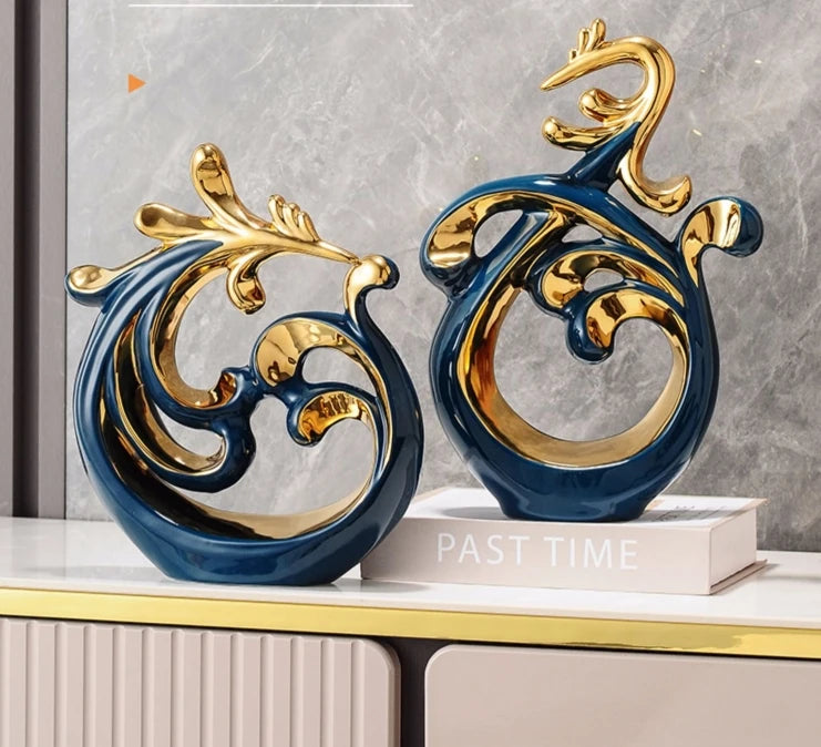 Simple Abstract Phoenix Ceramic Sculpture Home Livingroom Desktop Statue Ornaments Cabinet Table Figurines Decoration Crafts