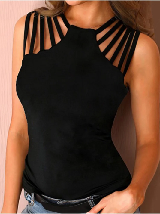 Irregular Collar Casual Short Sleeved Solid Color Women's T-shirt Street Fashion Daily Urban Style Summer Top