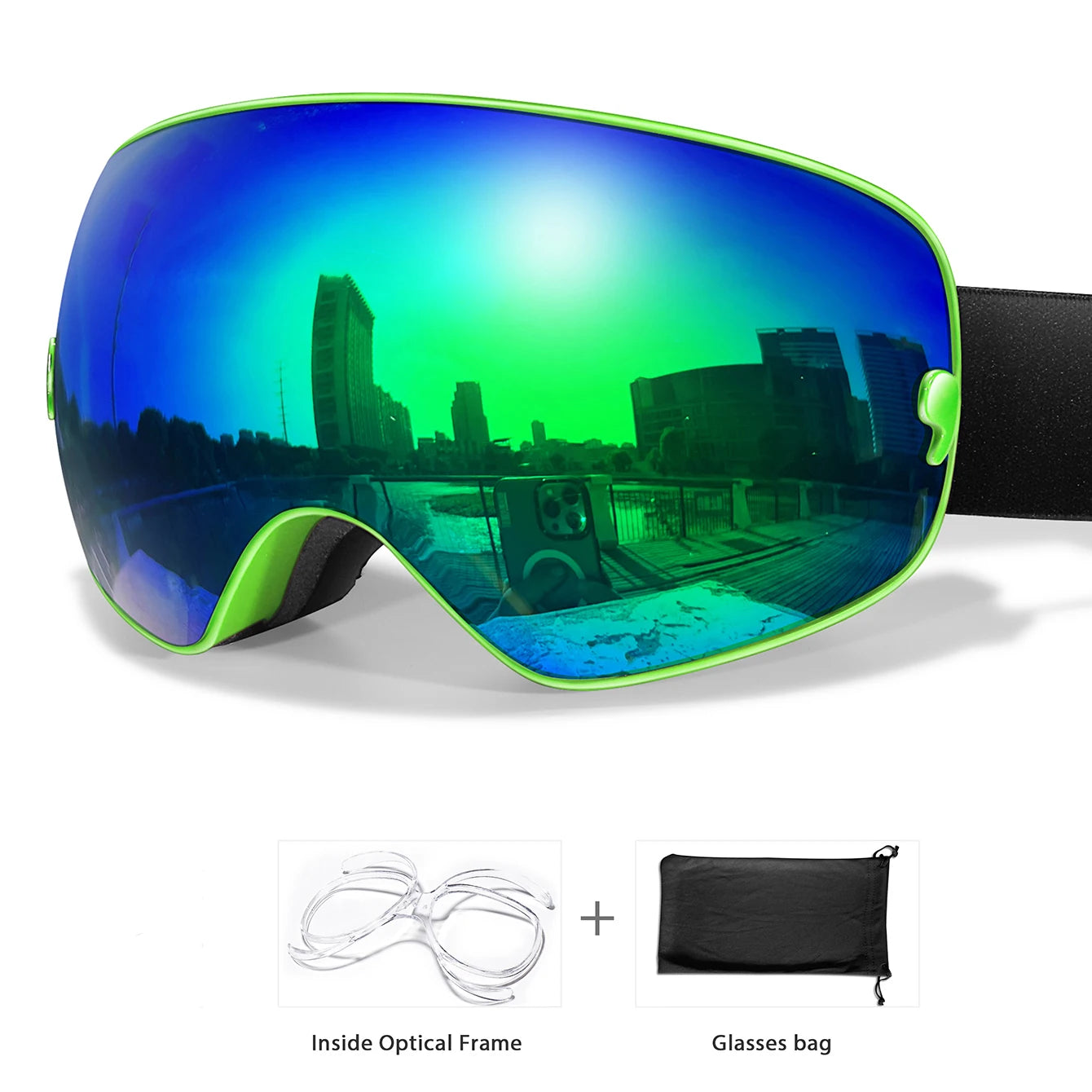 Lens Anti-Fog Ski Goggles for Men Women - Skiing Snowboard Outdoor Sports UV Protection