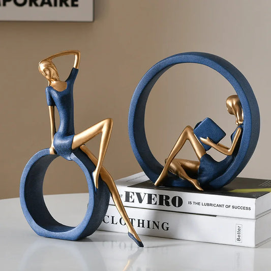 Cross-border yoga reading OK girl, interesting design literary reading girl ornaments living room, entrance, office, study