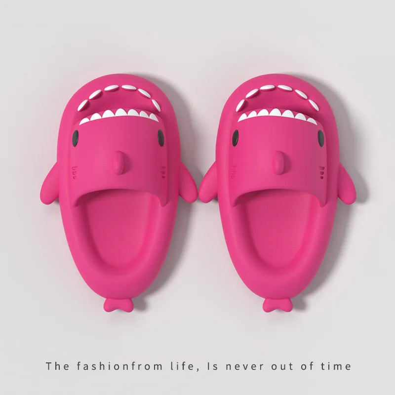 Cute Shark Slippers for Women & Men Summer Platform Night Glow-in-the-Dark Indoor Beach Slides Home Street Wear DIY Accessory