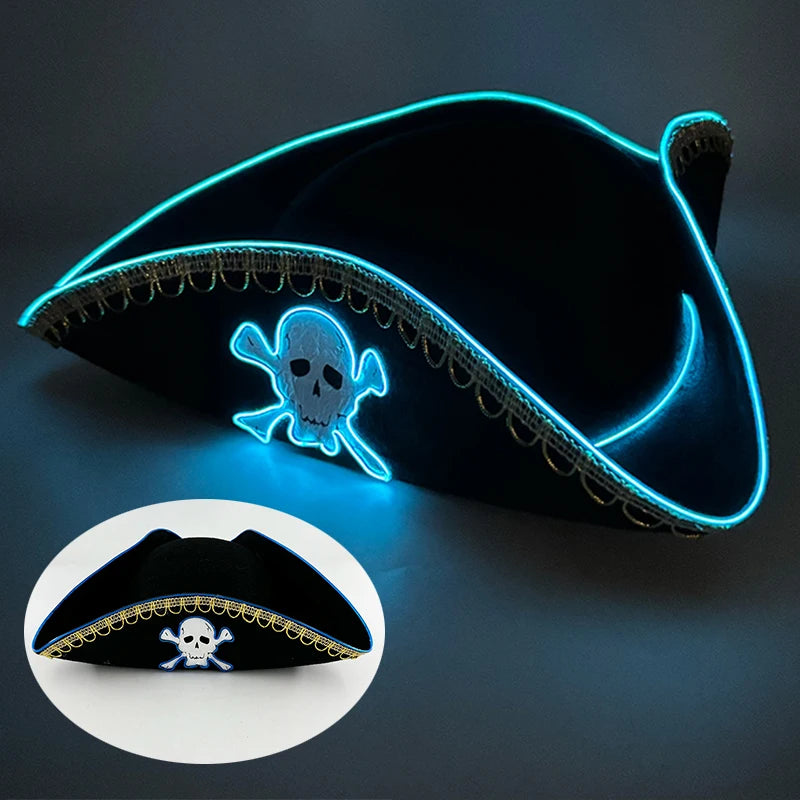 Glowing Decor  Supplies Luminous Cowboy hat  LED Pearlescent Cowboy  Cap Fashion Neon Light Hat For Party