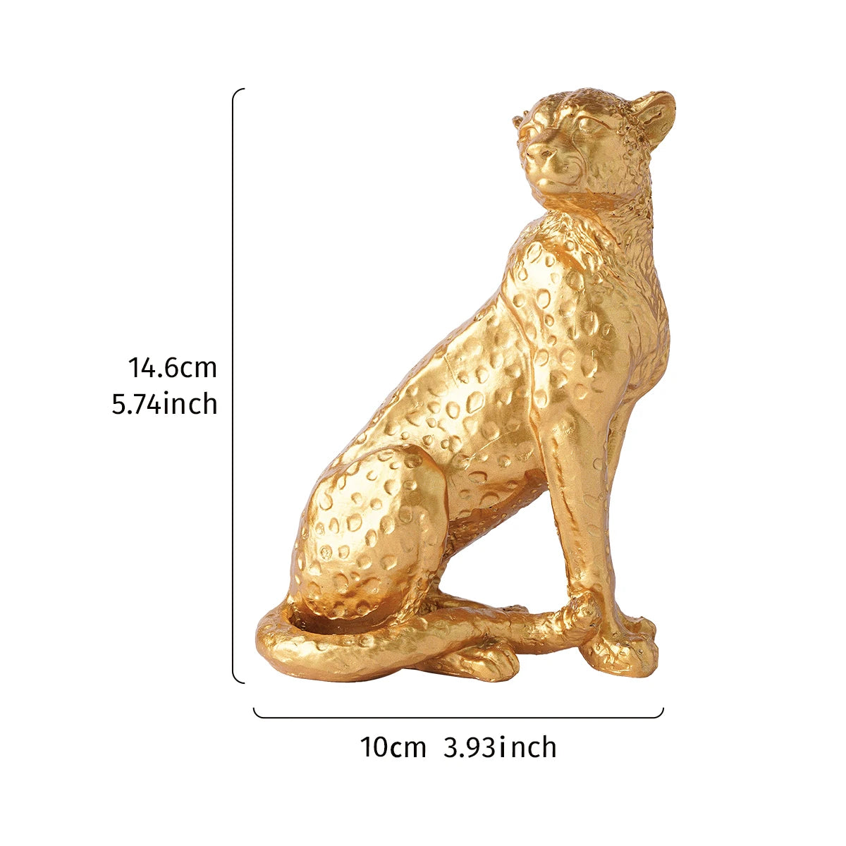 1PC, a golden leopard-shaped squatting desktop decorative item, suitable for study, entrance hall, office and hotel decoration