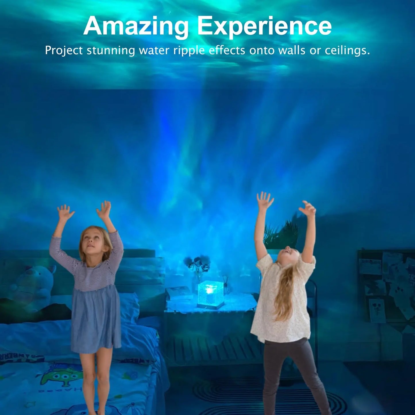 LED Water Ripples Lamp Galaxy Projector Night Light with Remote Control USB Powered A Mood Light Perfect for Home Room Decor