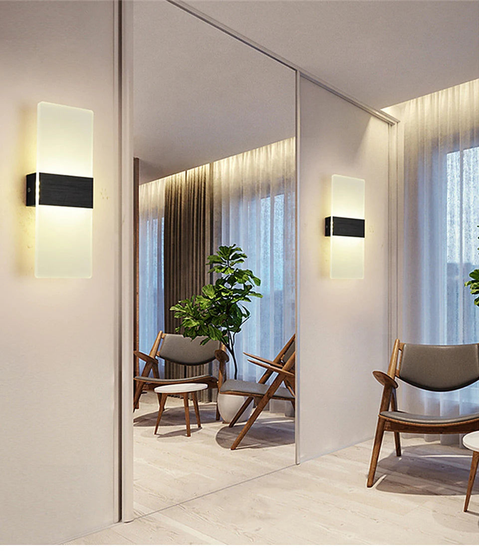 USB Recharge Wall Lamp Touch Motion Sensor Switch Indoor Acrylic Night Lights Bedroom Bedside Wall Sconce Nordic LED Wall Light