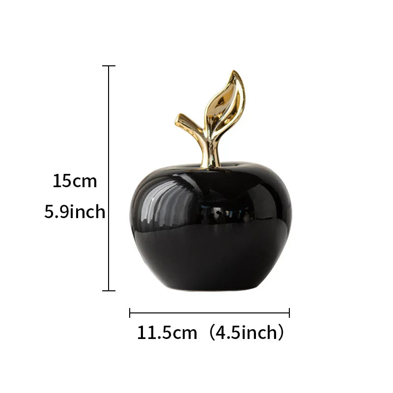 Creative Ceramic Apple Figurines Handicrafts Living Room Art White Apple Sculpture Room Home Decor Accessories Holiday Gifts