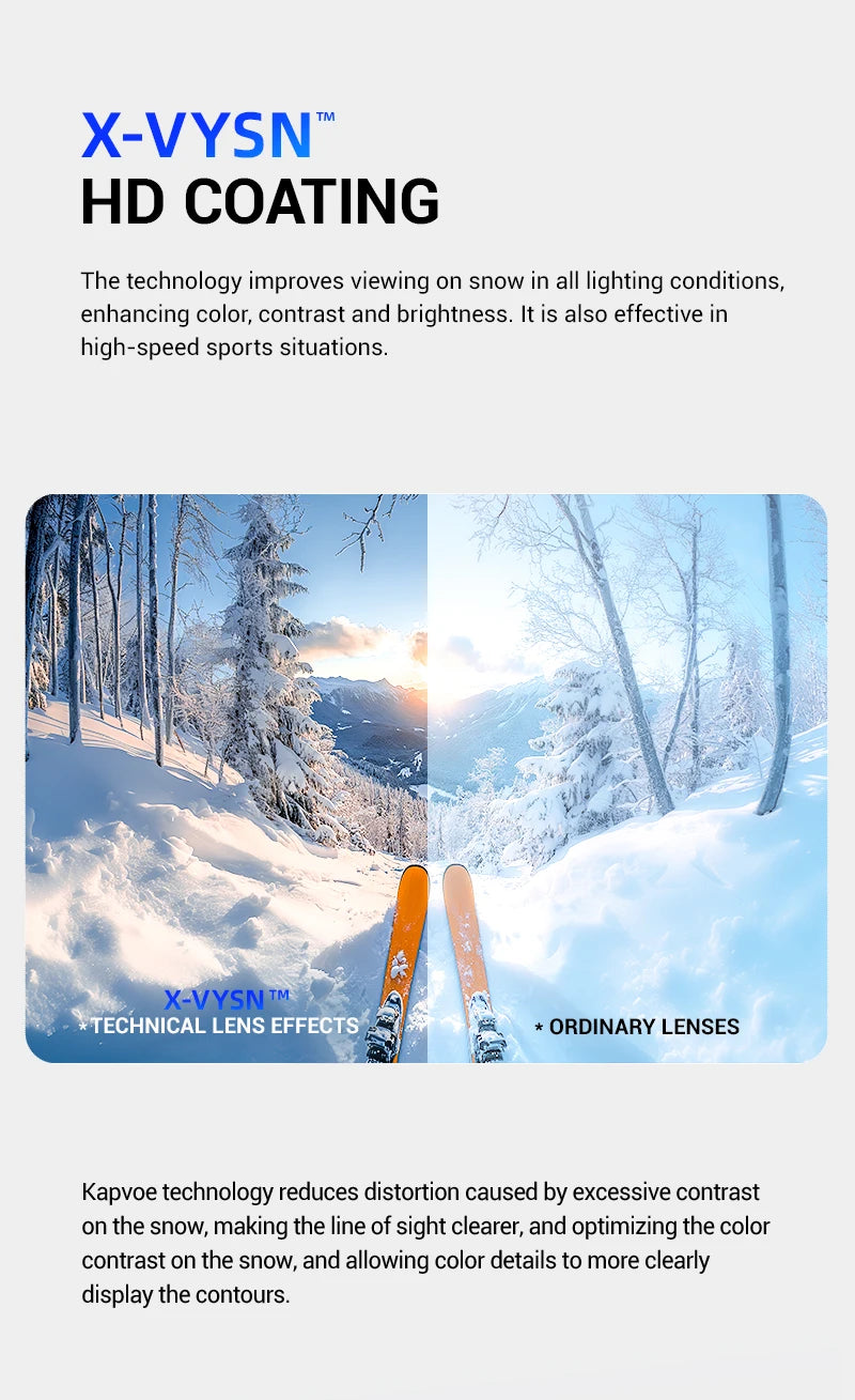 KAPVOE Kids Ski Goggles Double UV400 Kids Skiing Mask Glasses 4-15 years old Professional Anti-fog Child Snowboard Goggles