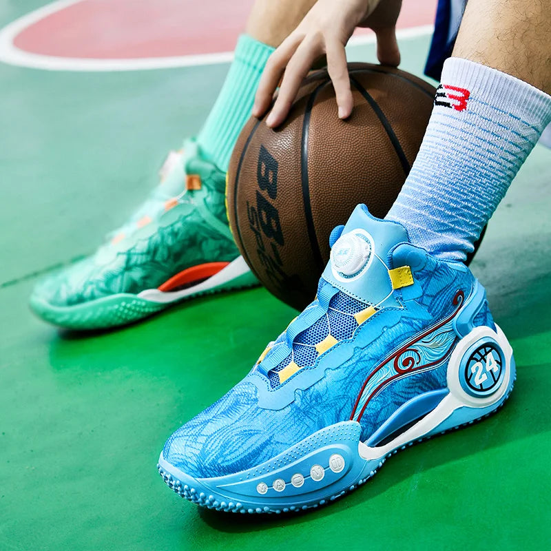 Men's Basketball Shoes Breathable Cushioning Non-Slip Wearable Sports Shoes Gym Training Athletic Basketball Sneakers for Women