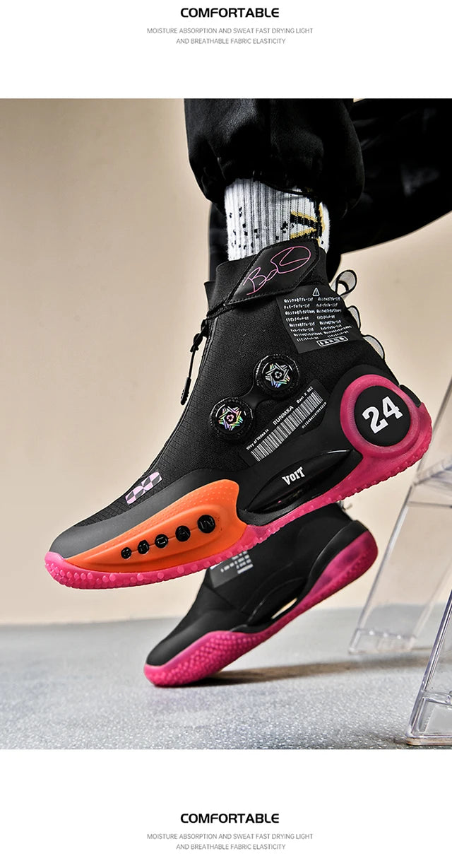 New basketball shoes male high top students wear-resistant outdoor concrete actual combat flying woven breathable combat boots