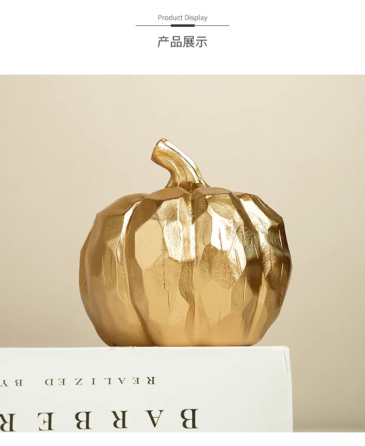 Harvest Festival Thanksgiving Halloween Gold Cutout Pumpkin Sculpture Rustic Patio Backyard Garden Ornament Pumpkin Decorative
