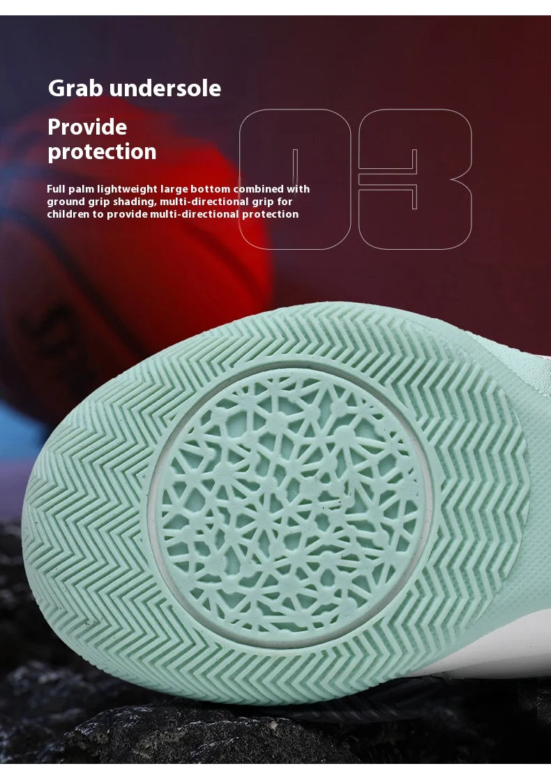 New children's sports shoes men's primary school students actual combat basketball shoes men's non-slip children's shoes