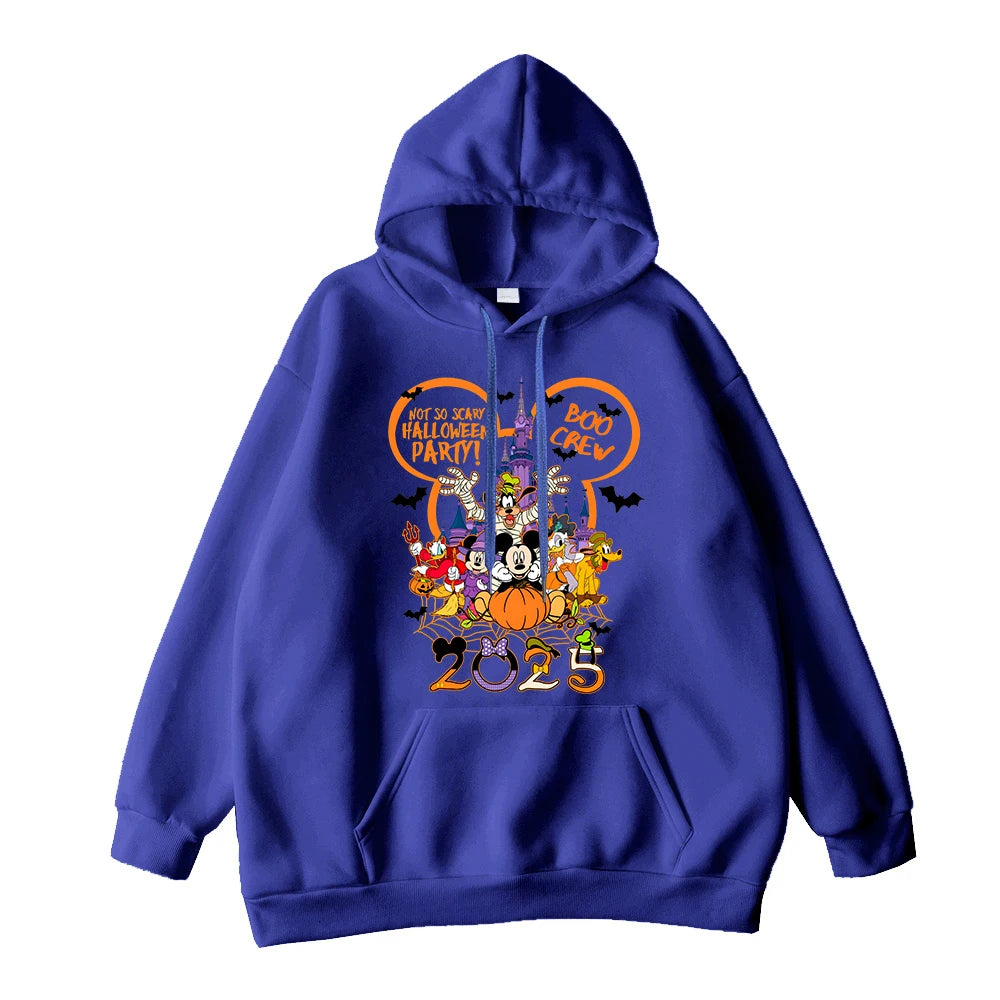 Mickey Mouse Halloween Party 2025 Graphic Hoodie Unisex Adult Pullover Costume Apparel Spooky Season Outfit
