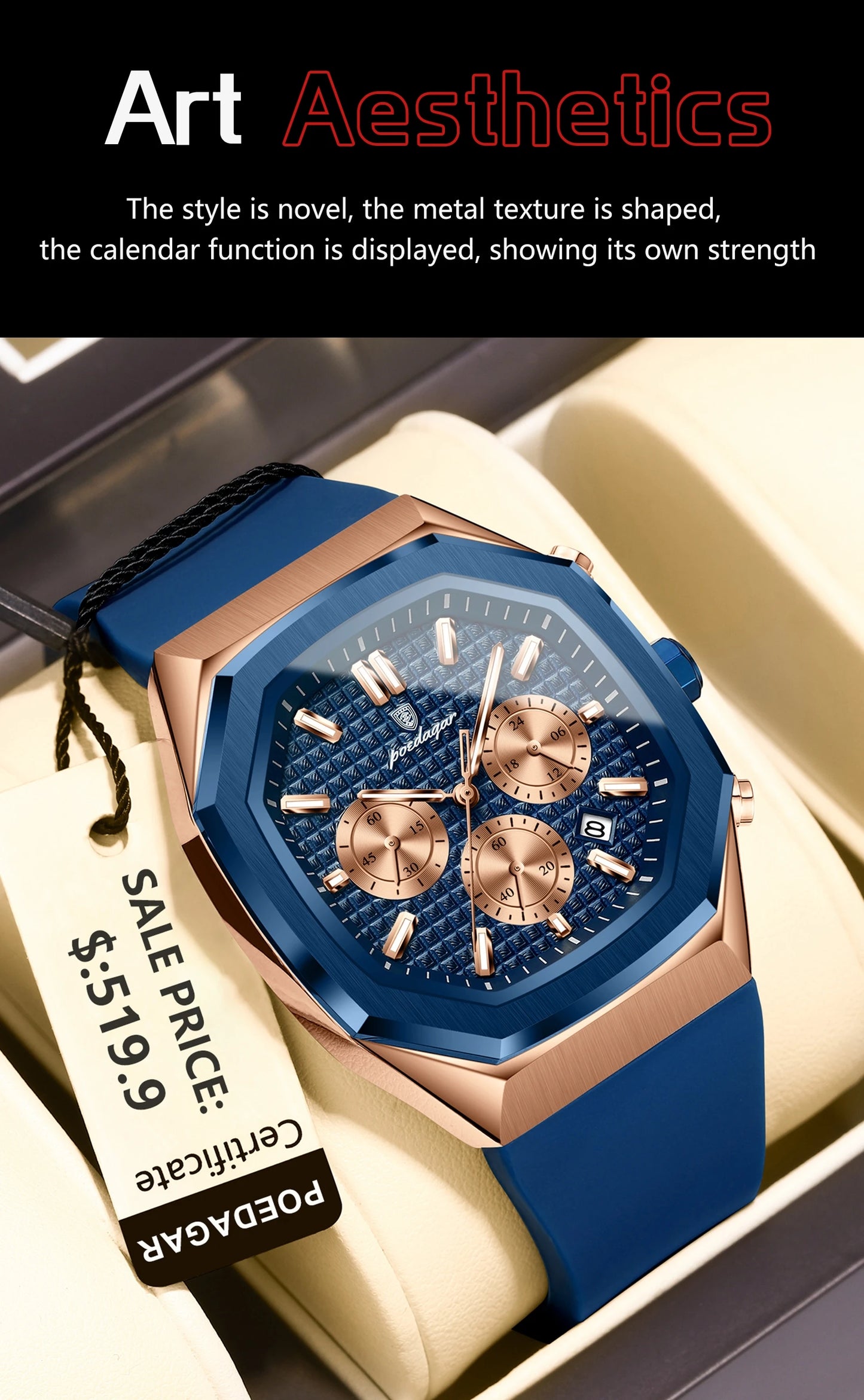 POEDAGAR New Luxury Watches For Men Waterproof Luminous Chronograph Date Man Watch Silicone Strap Fashion Quartz Men Wristwatch