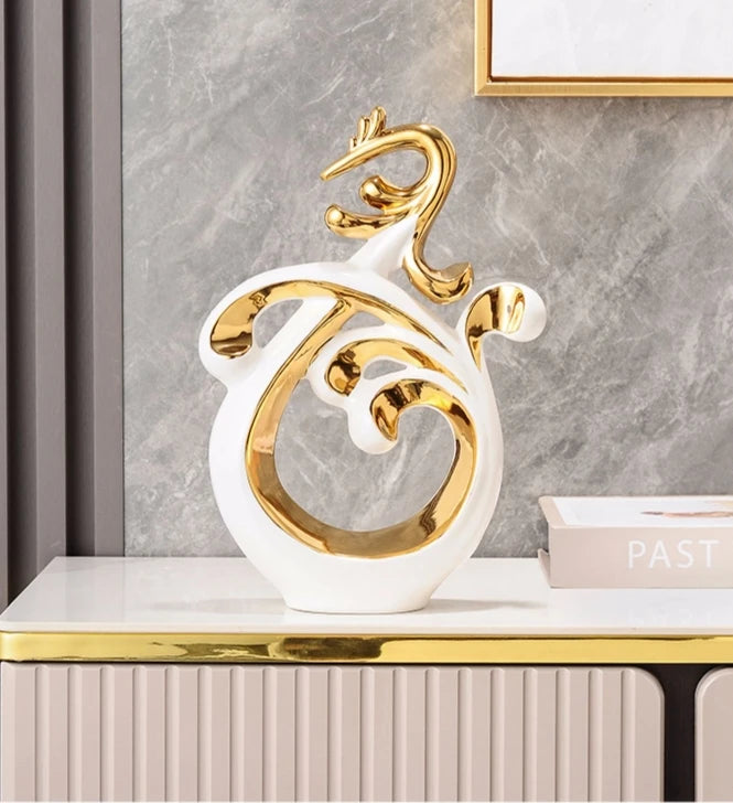 Simple Abstract Phoenix Ceramic Sculpture Home Livingroom Desktop Statue Ornaments Cabinet Table Figurines Decoration Crafts