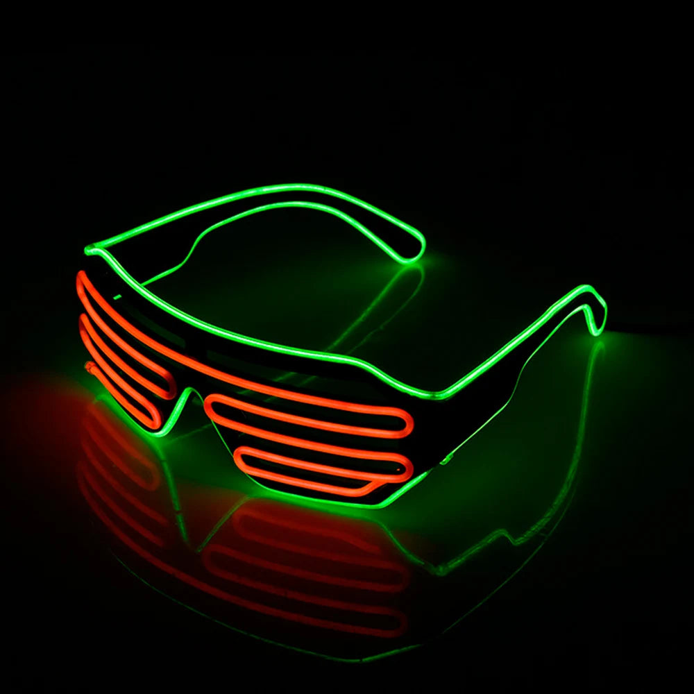 Future Punk Cyber LED Luminous Glasses Neon Glow In The Dark Goggles for Club Bar Party Disco Dance Stage Atmosphere Props