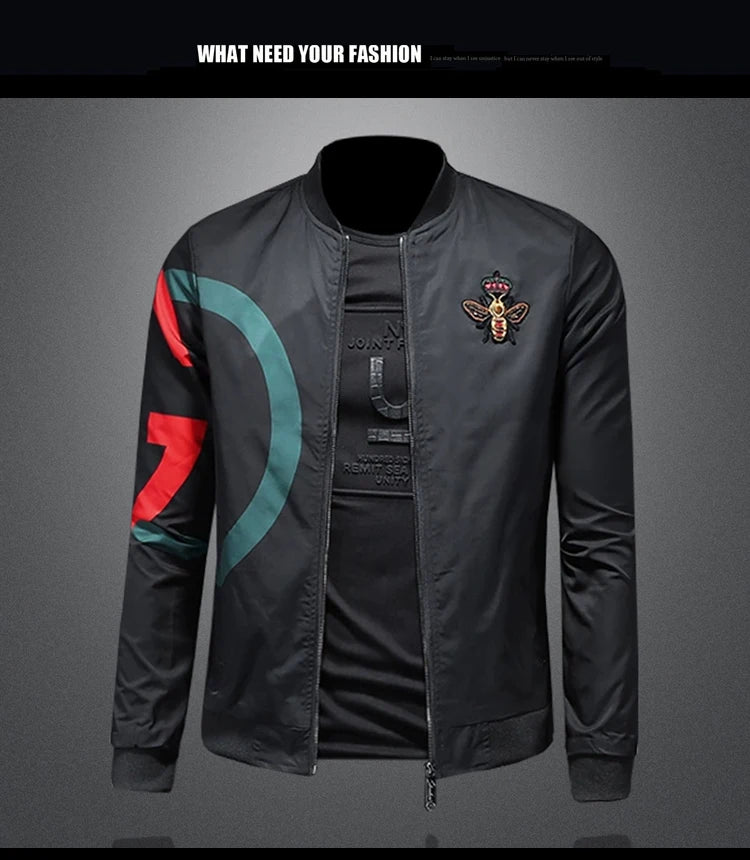 New Spring and Autumn Round Neck Baseball Jacket Men's Jacket Luxury Fashion Designer Casual Slim fit Coat  bomber jacket men