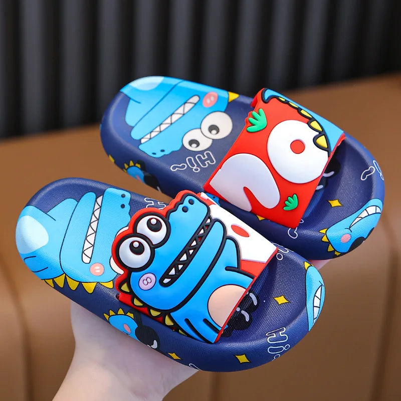 Cartoon Dinosaur Children Slippers Boy Girls Casual Shoes Flat Beach Water Shoes Indoor Soft Kids Cute Flip Flops for Boy Girl