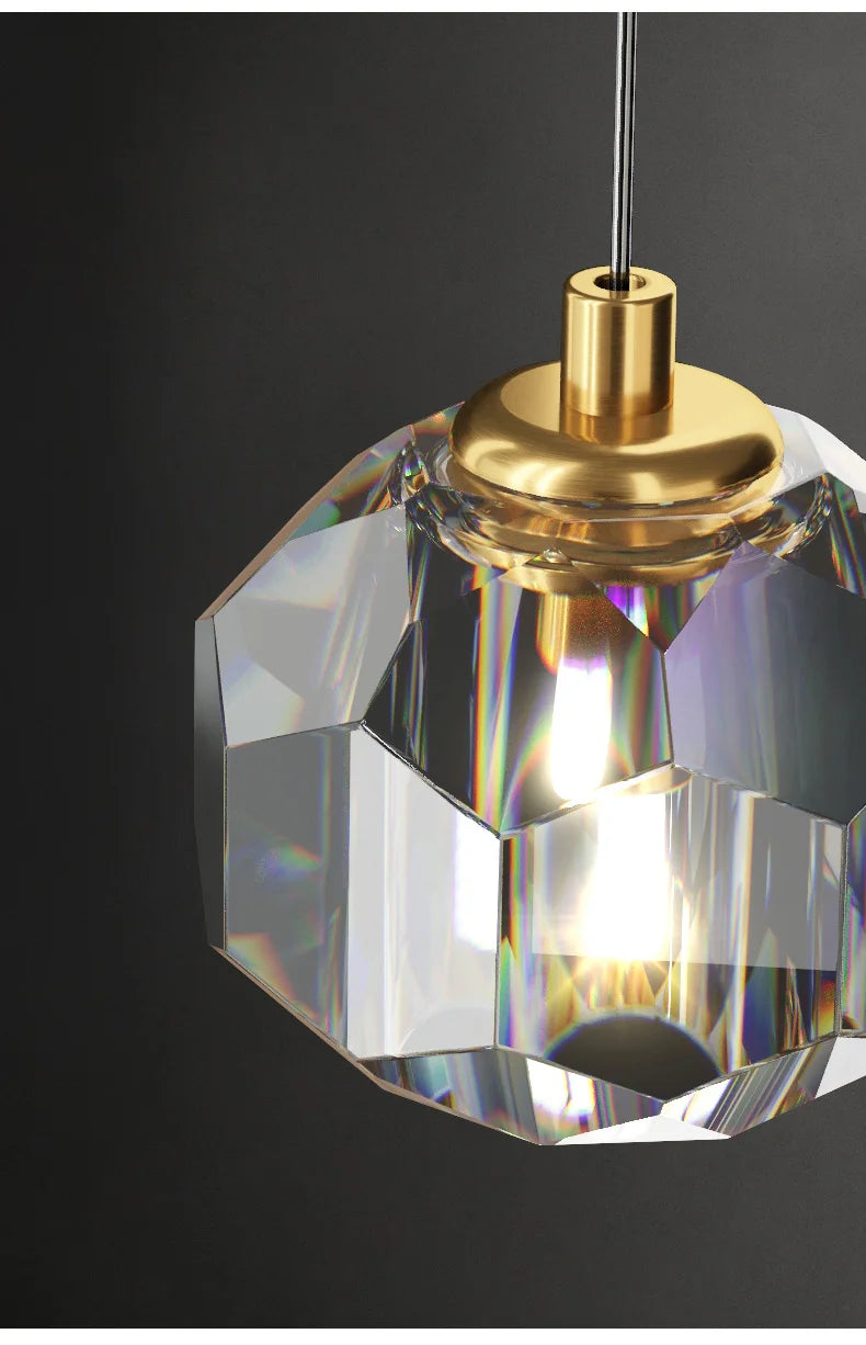 Nordic Luxury Crystal LED Chandelier Double Head Long Line Hanging Lamp For Home Decor Restaurant Bar Bedroom Pendant Lights