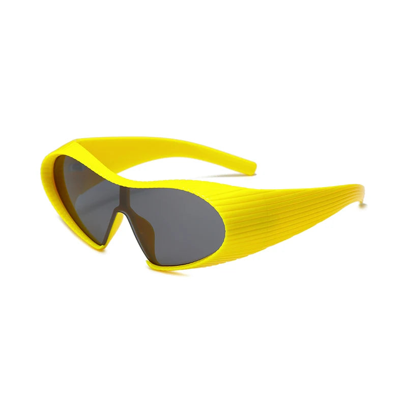 New Alien Uv Resistant Sunglasses, Punk Goggles, Futuristic Y2k Large Frame Integrated Sunglasses 7751