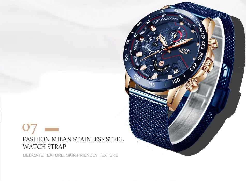 LIGE New Rose Gold Women Watch Top Brand Luxury Watch Women Quartz Sport Women's Bracelet Watches Waterproof Relogios Feminino