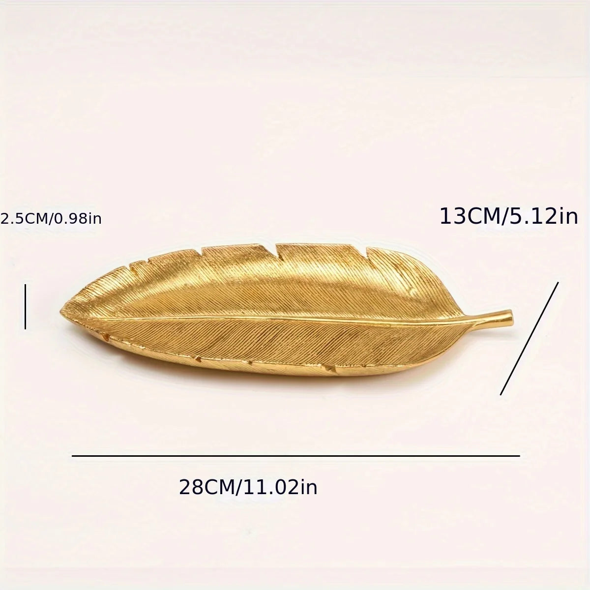 1pc Elegant Golden  Leaf Decor Tray - Versatile Storage& Chic Room Accent, Perfect Gift for Any Occasion