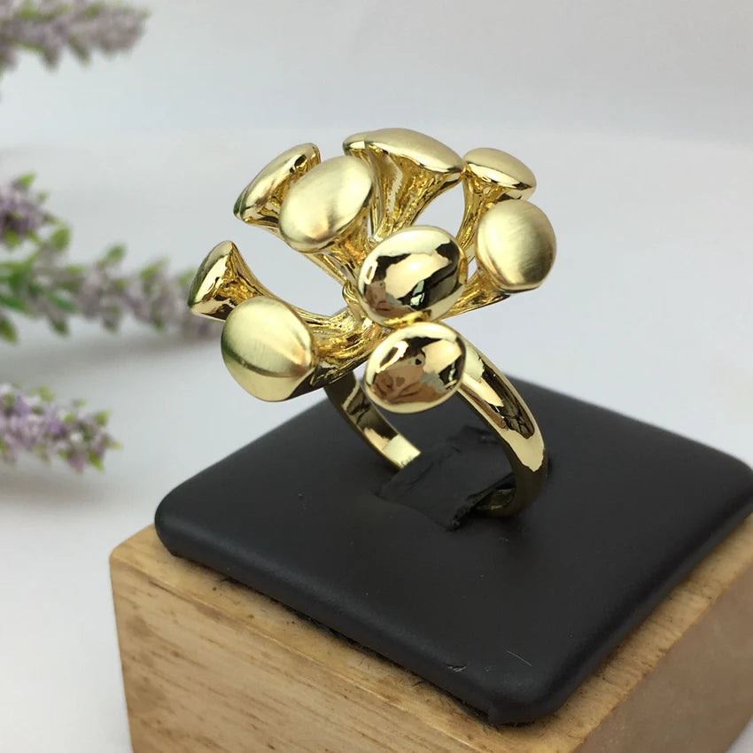 Yuminglai Fashion Big Rings for Women Gifts Daily Party Wear Jewelry Luxury Gold Plated Ring FHK14118