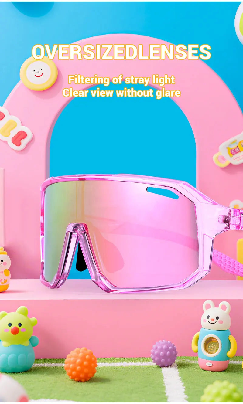 SCVCN Children Cycling Glasses Kids Outdoor Sports Sunglasses UV400 MTB Bike Eyewear Girls Boys Camping Fishing Golf Accessories