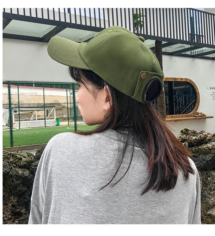 New Aviator Hat Summer Personality Glasses Baseball Cap Female Unisex Sunglasses Male Cap Baseballcap Boys Cap