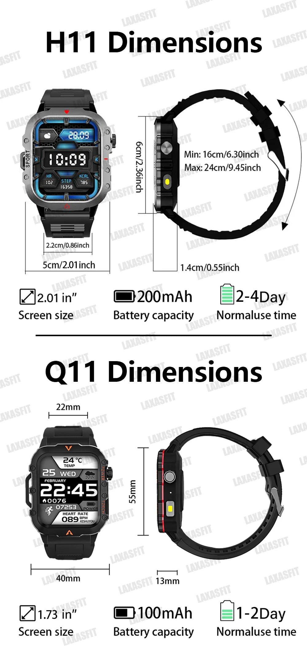 LAXASFIT 2024 Outdoor Military Men's Smart Watch Bluetooth Talk Sports Heart Rate Monitor Smart Watch Android IOS