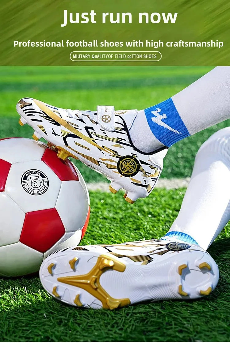 Boys Professional Football Training Shoes Running Sports Shoes Athletic Cleats Primary School Students Long Nails