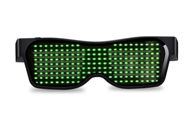 Multilingual LED Glasses Bluetooth DIY Text Graffiti RGBW/RED/Green Color for Halloween Party Rave Music Festival Glow Glasses