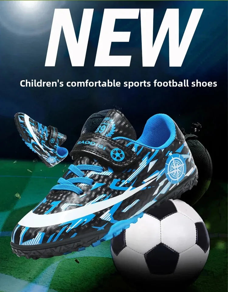 Boys Professional Football Training Shoes Running Sports Shoes Athletic Cleats Primary School Students Long Nails