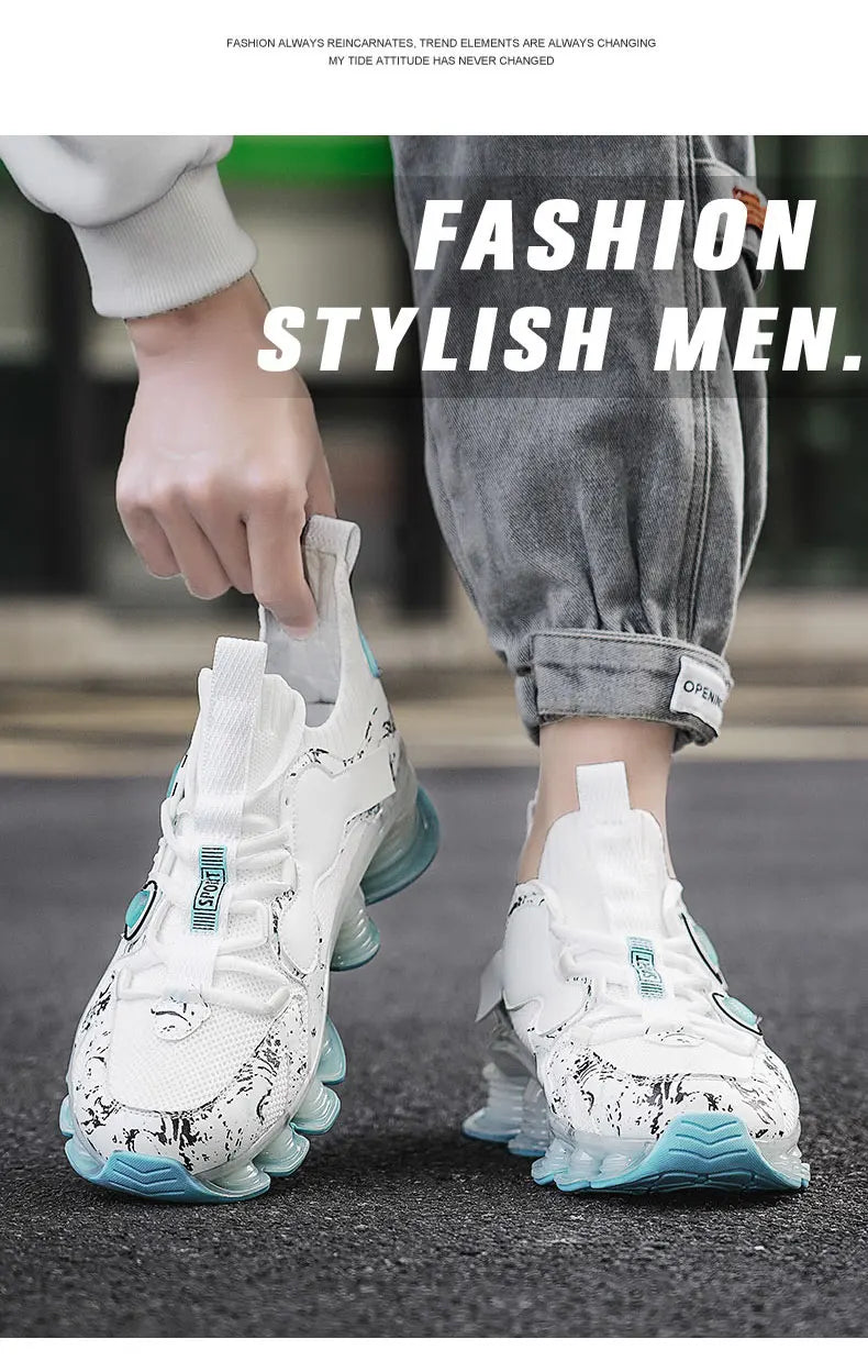 YRZL Men Sneakers Tenis Luxury Designer Shoes Mens High Quality Platform Sneakers Fashion Blade Loafers Running Shoes for Men