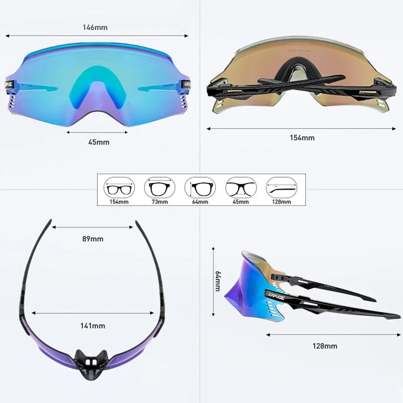 Kapvoe Cycling Sunglasses UV400 Protect Men Bike Sunglasses MTB Eyewear Outdoor Sport Goggles Bike Glasses Oculos De Ciclismo