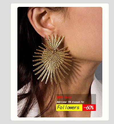 Exaggerated Large Irregular Ellipse Stud Earrings for Women Trendy Charms Wedding Accessories 2023 Fashion Jewelry Female Gifts