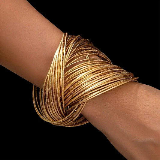 XIALUOKE European American Style Metal Multi-layer Line Wrapping Bracelet For Women Personality Catwalk Wrist Jewelry Wholesale